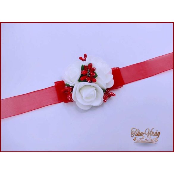 Csuklódísz piros-fehér 