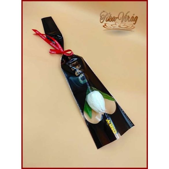 Fehér színű szappan tulipán díszcsomagolásban 