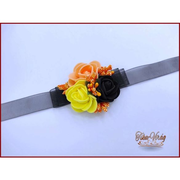 Csuklódísz fekete-narancs-sárga 