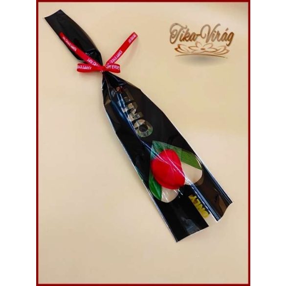 Piros színű szappan tulipán díszcsomagolásban 