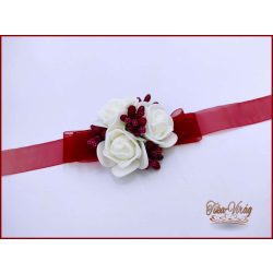 Csuklódísz fehér-bordó 