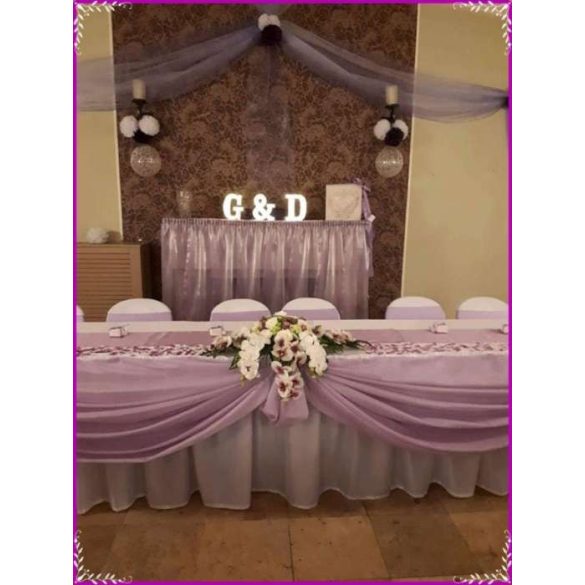 Lila-Fehér Orchideás-Rózsás zöld Hortenziás Örök-asztaldísz 