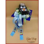 Ovis ballagási örök csokor fiúknak – fekete terepjárós egyedi ajándék