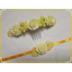 Sárga fejdísz szett 