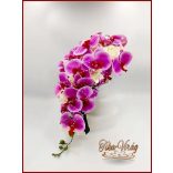 Lila orchideás - fehér rózsás örök-csokor 