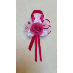 1" bokréta, kitűző pink-fehér 