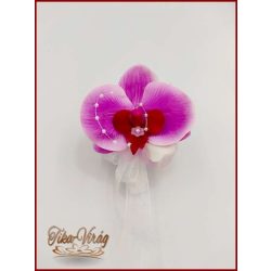 Lila orchideás kitűző, bokréta 