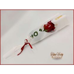 Bordó színű szappanrózsa díszcsomagolásban 