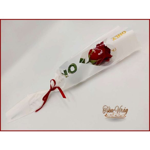 Bordó színű szappanrózsa díszcsomagolásban 