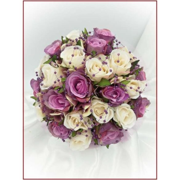 Lila-pasztell örök-csokor 24 szálas 