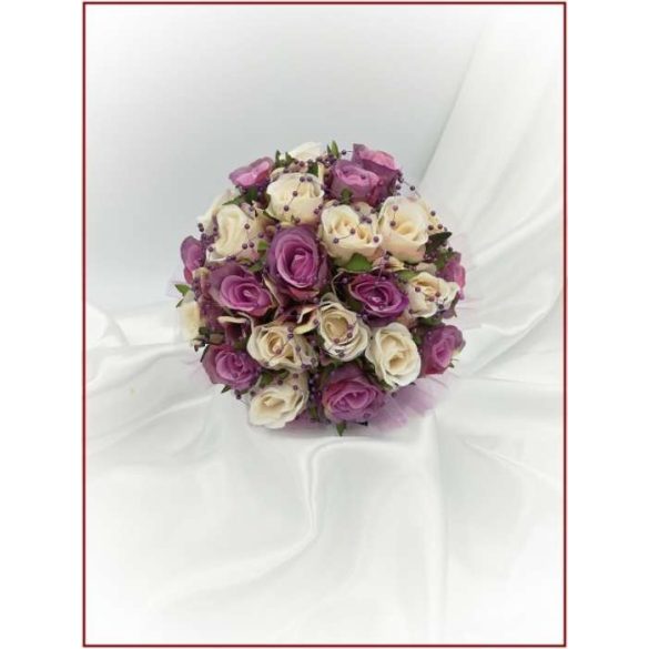 Lila-pasztell örök-csokor 24 szálas 