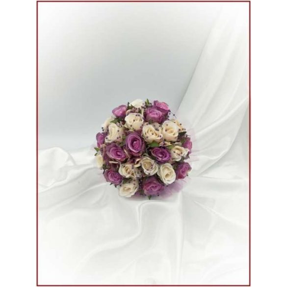 Lila-pasztell örök-csokor 24 szálas 