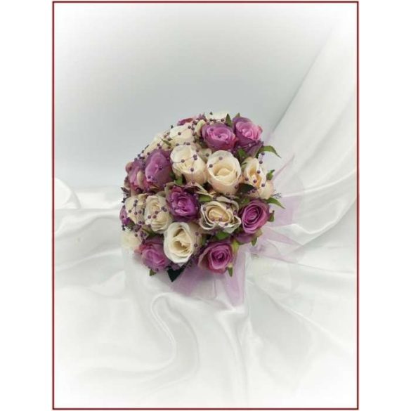 Lila-pasztell örök-csokor 24 szálas 