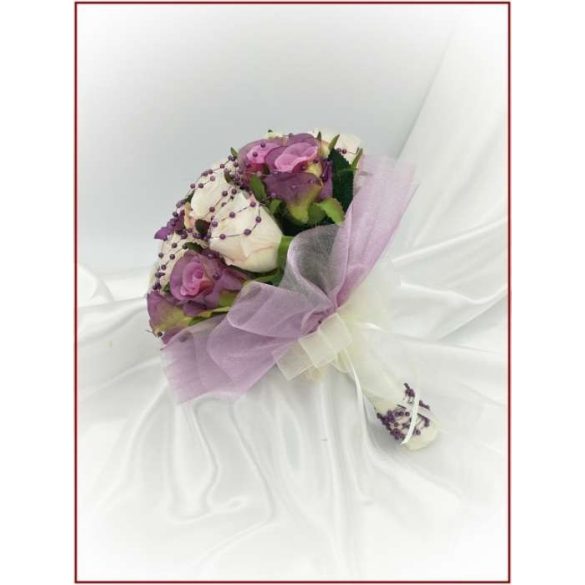 Lila-pasztell örök-csokor 24 szálas 