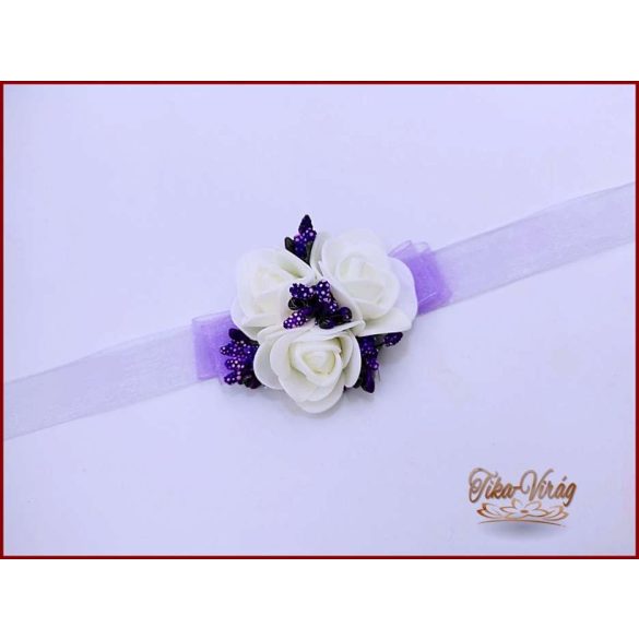 Csuklódísz fehér-lila 