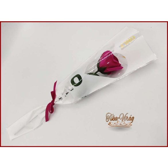 Pink színű szappanrózsa díszcsomagolásban 