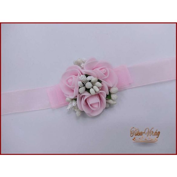 Csuklódísz rózsaszín-fehér 