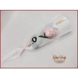 Rózsaszín színű szappanrózsa díszcsomagolásban 