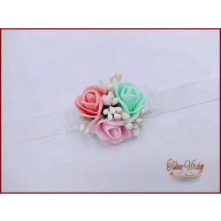 Csuklódísz barack-menta-rózsaszín 