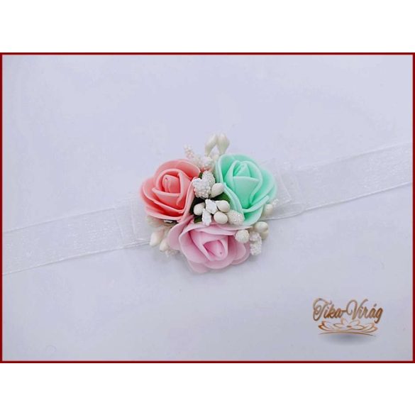 Csuklódísz barack-menta-rózsaszín 