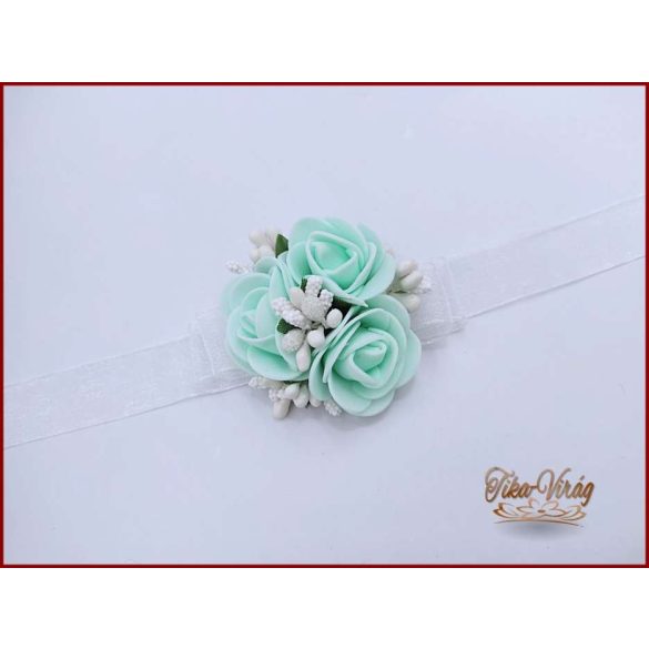 Csuklódísz menta zöld-fehér 