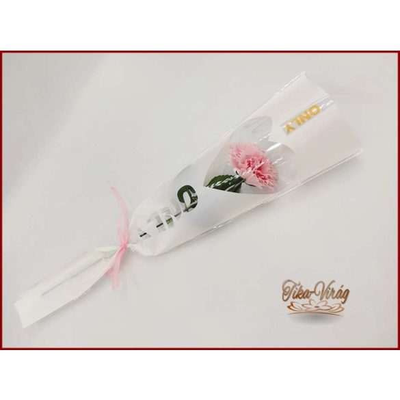 Rózsaszín színű szappanszegfű díszcsomagolásban 