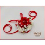 Piros rózsás csuklódísz 