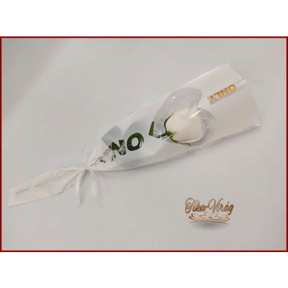 Vaj színű szappanrózsa díszcsomagolásban 