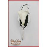 Fehér Kála kitűző, bokréta 