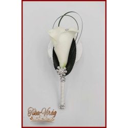 Fehér Kála kitűző, bokréta 