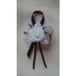 1" bokréta, kitűző csoki-fehér 