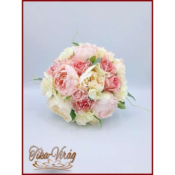 VINTAGE RÓZSASZÍN Peóniás Örök-csokor 