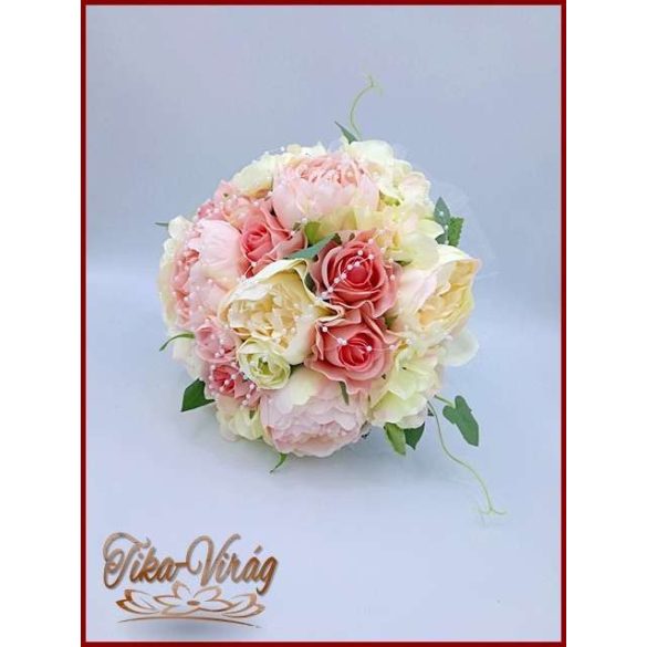 VINTAGE RÓZSASZÍN Peóniás Örök-csokor 