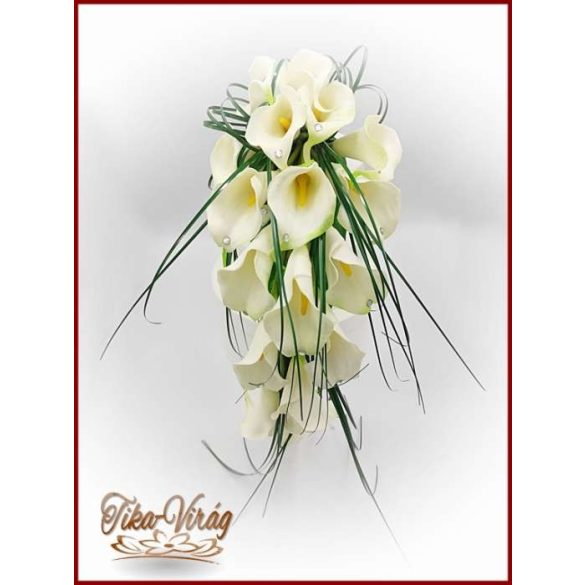 18 SZÁL FEHÉR KÁLÁS ÖRÖK-CSOKOR+kitűzővel 