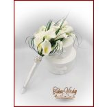 18 SZÁL FEHÉR KÁLÁS ÖRÖK-CSOKOR+kitűzővel 