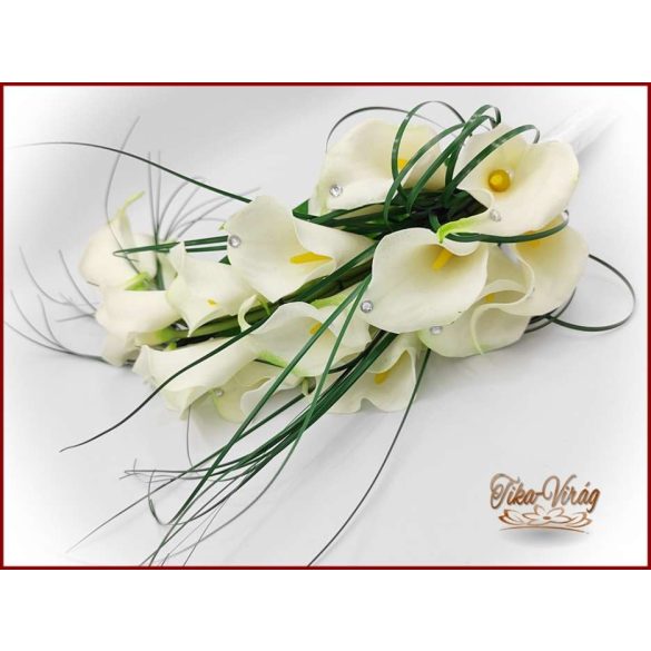 18 SZÁL FEHÉR KÁLÁS ÖRÖK-CSOKOR+kitűzővel 