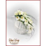 18 SZÁL FEHÉR KÁLÁS ÖRÖK-CSOKOR+kitűzővel 