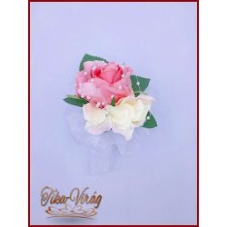 Vintage Rózsaszín kitűző, bokréta 