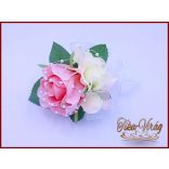 Vintage Rózsaszín kitűző, bokréta 