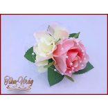 Vintage Rózsaszín kitűző, bokréta 