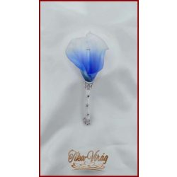 White-Blue, Kék-fehér kálás kitűző, bokréta 