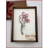 Brosstű Díszdobozban Rózsaszín-virág 