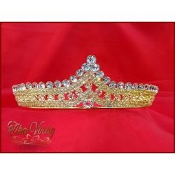 ARANY SZÍNŰ KRISTÁLY-STRASSZOS TIARA 203000.