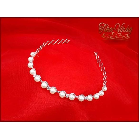 HAJRÁF FEHÉR GYÖNGYÖS-STRASSZKÖVEKKEL 203432.