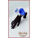 2 virágos Király-kék kálás csuklódísz gyöngysoros pánttal 