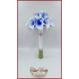 30 virágos White-Blue, Kék-fehér kálás örök-csokor 