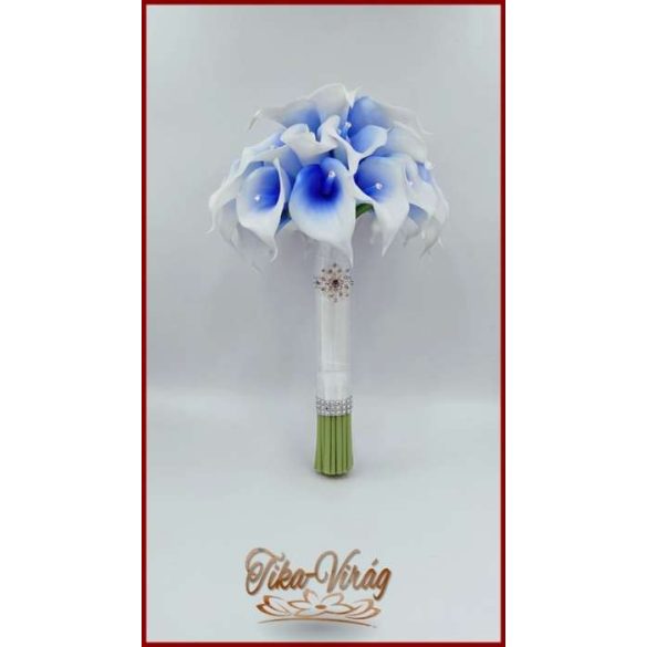 30 virágos White-Blue, Kék-fehér kálás örök-csokor 