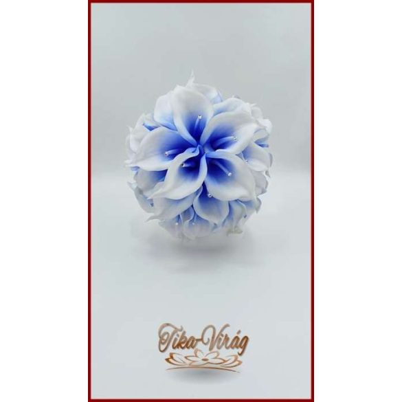 30 virágos White-Blue, Kék-fehér kálás örök-csokor 