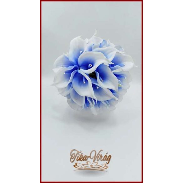 30 virágos White-Blue, Kék-fehér kálás örök-csokor 