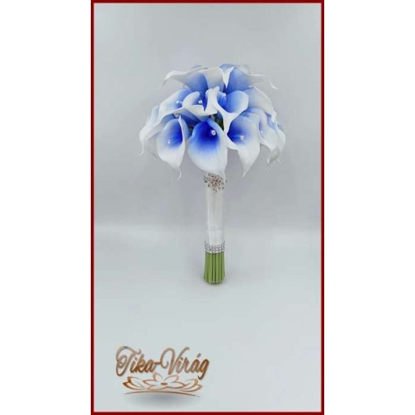 30 virágos White-Blue, Kék-fehér kálás örök-csokor 